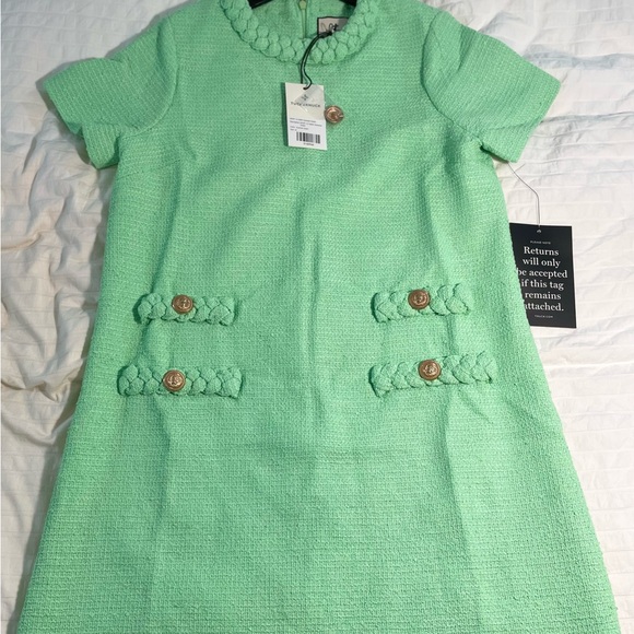 NWT Tuckernuck Palm Beach Green Jackie Tweed Dress - Picture 3 of 5